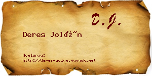 Deres Jolán névjegykártya