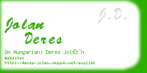 jolan deres business card